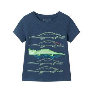 Andy & Evan Boys Slub Croc Applique Graphic T-Shirt, Blue